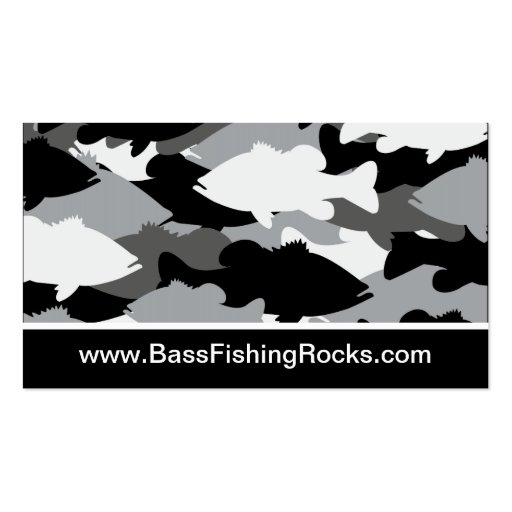 Bass Fishing Black Camo Business Card Template