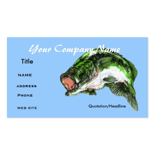 Bass fishing ,Business card (front side)
