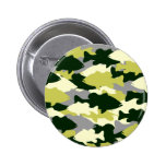 Bass Fishing Green Camo Button