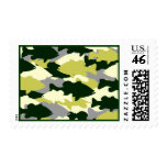 Bass Fishing Green Camo Postage Stamp