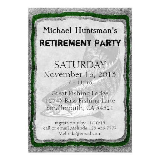 Bass Fishing invitation template