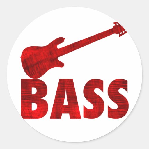 Bass Guitar Classic Round Sticker Zazzle