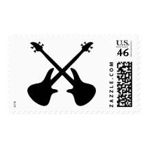 bass guitar crossed stamps