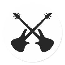 bass guitar crossed stickers