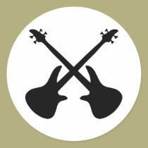 bass guitar crossed stickers