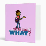 Bass Guitar Girl 3 Ring Binders