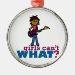 Bass Guitar Girl Christmas Ornaments