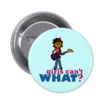 Bass Guitar Girl Pinback Button