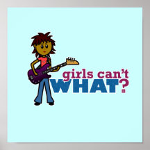 Bass Guitar Girl Print