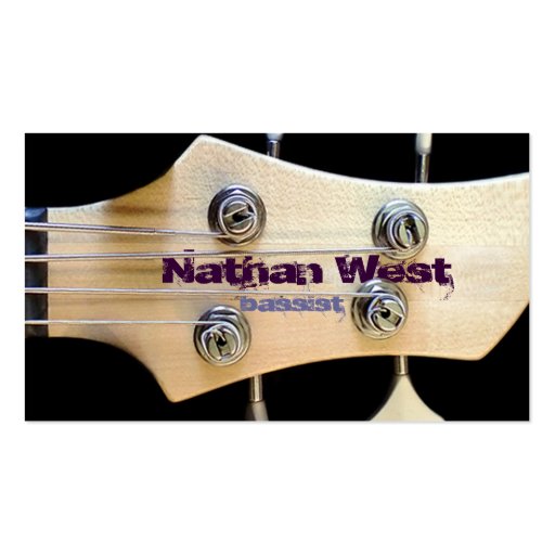 Bass Guitar Headstock With Name Business Card (front side)