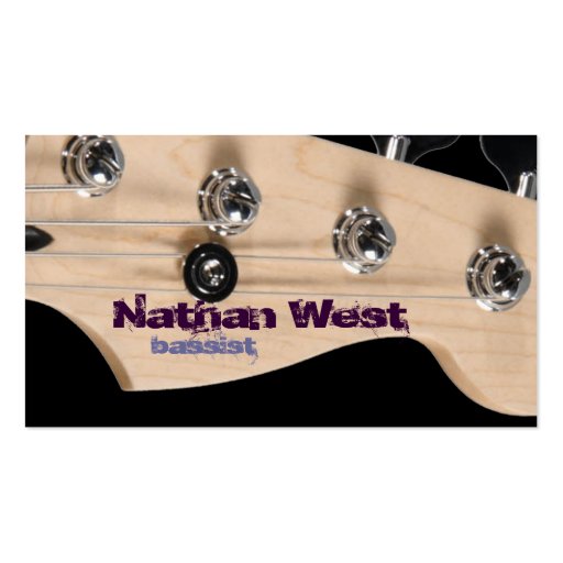 Bass Guitar Headstock With Name Business Card