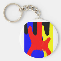 Bass Guitar Painting Abstract Bright Colours Keychain