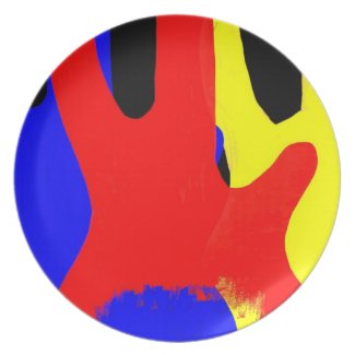 Bass Guitar Painting Abstract Bright Colours plate