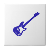 bass guitar slanted blue graphic ceramic tiles