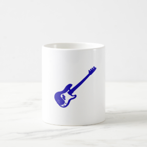 bass guitar slanted blue graphic coffee mugs