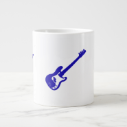 bass guitar slanted blue graphic jumbo mug