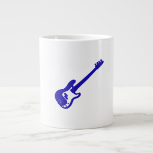 bass guitar slanted blue graphic jumbo mugs