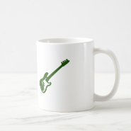 bass guitar slanted green graphic coffee mug