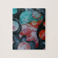bass guitar teal planets spacepainting jigsaw puzzle