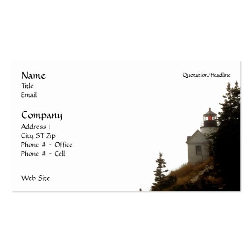 Bass Harbor Lighthouse Business Cards (front side)