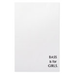 Bass is for girls black text custom stationery
