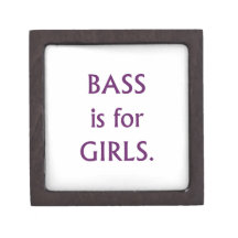 Bass is for girls purple text premium jewelry box