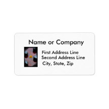 Bass knobs yellow flower red back personalized address label