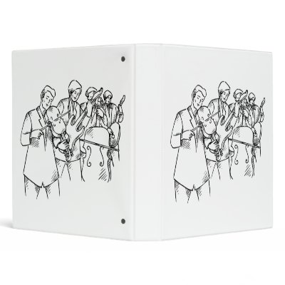 Bass Player Band Outline Bluegrass Vinyl Binders by MusicianEvents