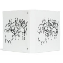Bass Player Band Outline Bluegrass Vinyl Binders