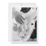 Bass player , bass and hand, negative image invites