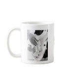 Bass player , bass and hand, negative image coffee mugs