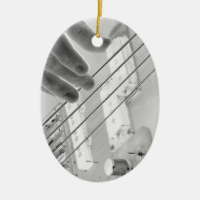 Bass player , bass and hand, negative image christmas ornaments