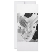 Bass player , bass and hand, negative image customized rack card
