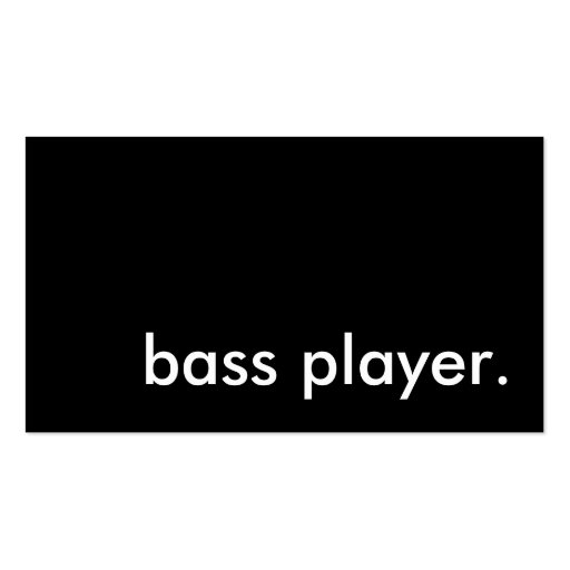 bass player. business card template (front side)