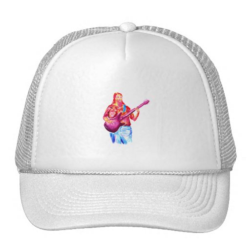 Bass Player, Colorful watercolour painting Trucker Hat