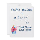 Bass Player, Colorful watercolour painting Custom Invitations