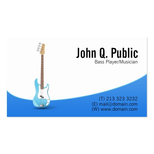 Bass Player Musician Business Card (front side)