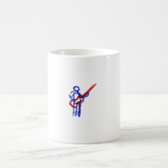 Bass Player outline figure red and blue Coffee Mug