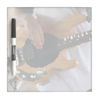 bass player painterly four string bass hands drumm dry erase board
