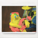 Bass Playing Clay Man mousepads by ToasterFilms Bass Playing Clay Man mousepads