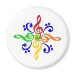 Bass & Treble Clef Design Fridge Magnet