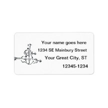 Bass, Upright and Electric Outlines with Man Address Label