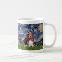 Basset 1 - Starry Night Mugs