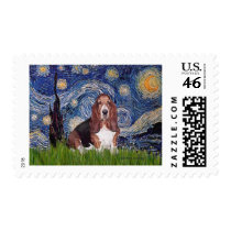 Basset 1 - Starry Night Postage Stamps