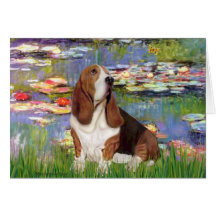 Basset 2 - Lilies 2 Card