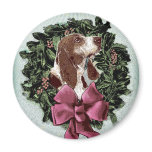 Basset Christmas magnet