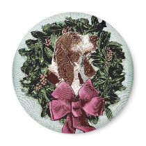 Basset Christmas magnet
