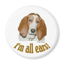 Basset Ears Fridge Magnet