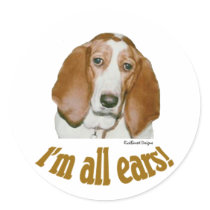 Basset Ears Stickers