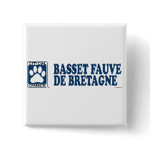 Basset Fauve De Bretagne Blue buttons by GenuineDogOwner Basset Fauve De Bretagne Blue buttons